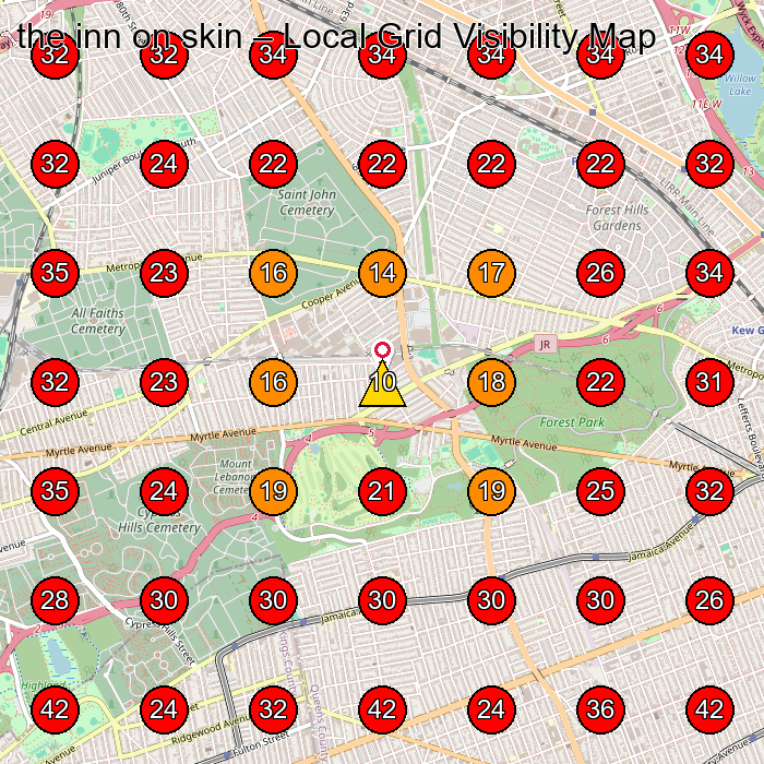 the inn on skin GeoGrid visibility map for Skin Care Clinic in Queens